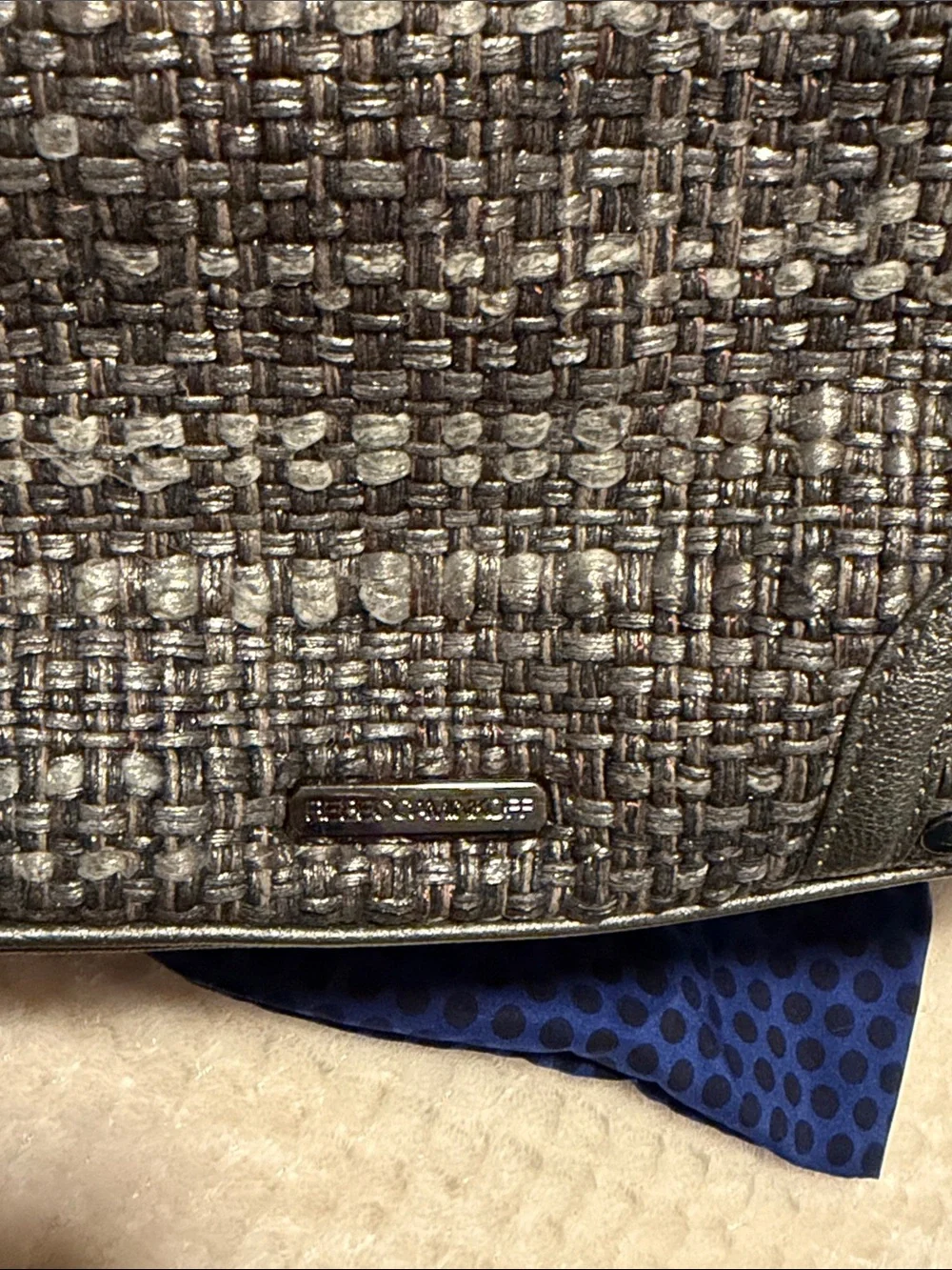 Rebecca Minkoff Mab Mini Bombe Metallic Leather & Tweed Satchel